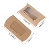 Present Wrap 10/20st Kraft Paper Candy Boxes Pillow Shaped Transparent Window Packing Box For Wedding Birthday Party Kids Supplies