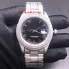 40 мм All Diamond Watch Автоматические механические мужские часы для мужчин Исправленные часы с нержавеющей сталь