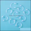 Body Arts uppsättning av 50st Clear Septum Nose Hoop Rings Daith Retainer for Work Acrylic Bioflex brosk Tragus Nipple Ring Piercing Dr DH7OX