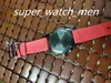 Luxury Men Watch 48mm Quartz movement Red yellow black rubber strap Men's Watchs Chronology Function wristwatch