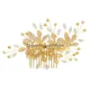 Headbands Handwoven Rhinestones Leaves Hair Comb Beautif Bride Bridesmaid Flower Accessories Drop Delivery Jewelry Hairjewelry Dhfoq