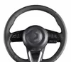 تغطية عجلة القيادة للسيارات من الجلد البقر الجديلة غير المنزلق للإنزلاق التلقائيات الداخلية لـ Mazda 3 Cx-5 2017 Mazda CX-9 2016 2017