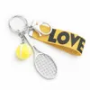 2021 New Mini Tennis Racket Keychain Creative Cute 6 Color Love Sport Keychains Car Bag Pendant Keyring Jewelry Gift Accessories2049