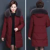 Women's Fur Women Solid Winter Middle-aged Warm Hooded Long Thick Jacket Coat Outwear Utility Lightweight