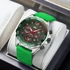 Wristwatches SWISH Green Sport Quartz Watch Men Chronograph Minute 24 Hours Calendar Date Waterproof Rubber Band Gift Wristwatch Box