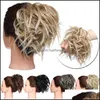 Chignons Nieuwe Rommelige Chouchou Chignon Knot Rechte Elastische Band Opgestoken Haarstukje Synthetische Uitbreiding Voor Vrouwen Drop Levering Produ Dhnpd