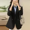 Women's Suits Lenshin Women Elegant Jacket Full Sleeve Blazer Fashion Office Lady Casual Coat Outwear Single Breasted Tops