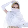 Stage Wear 12 couleurs Sari Dancewear Inde Vêtements de danse du ventre Wrap Foulard en mousseline de soie en dentelle Coiffe Bollywood Voiles