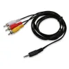 1m 3,5 mm Jack Plug 3 RCA kabels Adapter Aux Cable Male naar mannelijke audiovideo Av koord voor luidspreker laptop dvd tv -draad