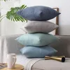 Pillow Plain Cotton Linen Thicken Square Solid Color Home Sofa Large Living Room Backrest