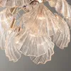 Lampes suspendues Nordic Luxury Gold Led Lustre En Verre Pour Salon Moderne Restaurant Art Lampe Suspendue Creative Lustre Design Shell