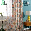 Curtain Slow Soul Modern Window Floral Curtains For Living Room Cortinas Tulle Kitchen Bedroom And Sheer Drapes Baby Green Orang
