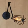 Vägglampa wlgnm retro svart svängarm justerbar kreativ industriell stil för sängen sovrum amerikansk loft belysning ljus