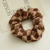 Milk Coffee Series Scrunchies Dots Checked Printed Hair Rope Ponytail Holder Rubber Bands Women Hair Ties Hair Accessories