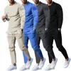 Gym odzież 2pcs/set moda miękki strój swobodny O-Neck Hip Hop Pure Color Pullover Bluza bluza z zestawem odzieży sportowej