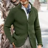 Pulls pour hommes coupe-vent élégant boutons d'hiver solide pull Cardigan tricots confortable manteau tricoté coupe 3D vêtements quotidiens