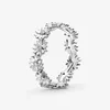 NUOVO anello corona fiore margherita scintillante vero argento sterling con scatola originale per gioielli Pandora con diamanti CZ per feste nuziali per donne ragazze regali di fidanzamento set di anelli