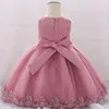Flickaklänningar 2022 Dopklänning för babykläder Summer Ball Gown First Birthday Party Sequin Princess 0-24 Månad