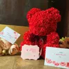 Fleurs séchées artificielle Rose ours mousse matériel jouets forme artisanat cadeau fleur bricolage poupée pour saint valentin présent Y2212