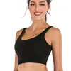 Yoga Outfit Backless Black Crop Top Gather Together -proof Sports Underwear Fitness Women Gym Wear