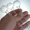 Pipes pour fumer Paille de verre à tête ronde Tuyau antidéflagrant résistant à la température de boisson en verre borosilicaté élevé transparent