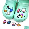 Shoe Parts Accessories Cartoon Croc Charms Fashion Love For Decorations Pvc Soft Shoes Charm Ornaments Buckles As Party Gift Drop D Dhc1B