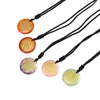 Pendant Necklaces Natural Stone Fashion Charm Handmade Carve Flower Of Life Reiki Necklace Amethyst Rose Quartz Healing Crystal Jewelry