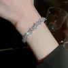 Bangle Rakol Paneled Zirconia manschettarmband för kvinnor 2023 mode delikat öppna armband ins trendiga lyxiga koreanska festsmycken