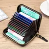 Wallets Women/men Business Card Holder Wallet Case Vintage PU Leather Coin Purse 11 Bits Zipper Clutch