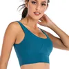 Yoga Outfit Backless Black Crop Top Gather Together -proof Sports Underwear Fitness Women Gym Wear