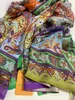 Langer Schal für Frauen Doppelschicht -Design Blüten 100% Seidenmaterial Schals Schalschals Größe 180 cm - 63 cm