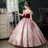 Girl Dresses The Red Children'S Show Host Dress Birthday Party Violin Piano Performance Little Model Princess Wind Spring And Summer