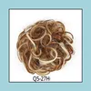 Chignons Chignon Hair Bune Hairpiece Curly Scrunchie Extensions Blonde Brown Black Теплостойкость синтетика для женщин DEL DH8HE