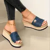 Sandals Womens High Heels Sandal Thick Bottom Casual Shoes Ladies Leisure Summer Wedges Woman Women Platform Mules Slipper