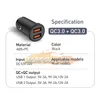 CC154 MINI CARRO DE CARRO DE CARRO USB Quick Charge 4.0 PD 3.0 48W Carregadores de carregamento r￡pido para iPhone 12 Pro 11 Huawei Xiaomi Mi Tipo C Telefone celular