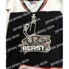 College Hockey nosi Thr Vintage Rare 2017 Dostosuj Echl Brampton Beast Męskie damski haft haft biały czarny wysokiej jakości tanie koszulki hokejowe