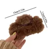 Square Plush Hair Claws For Women Hairpin Barrettes Winter Headwear Imitation Fur Big Hairclip Girls Elegant Hair Accessories