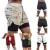 Men's Shorts New Sport Double-deck Jogging Running 2 IN 1 s GYM Fitness Workout Pants Man Y2211