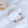 Link Bracelets Colorful L Real Natural Freshwater Pearl Bracelet For Girls Jewelry Women 2023 Trendy 04SW