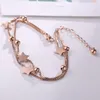 Bracelets de charme 2022 Design Multilayer Titanium Star and Ball Bead Ankle for Women Jewelry Rose Gold Color Box Chain Bracelet