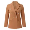 Damespakken dames jassen dame jas formeel werk ol blazer lange mouw dubbele borsten elegante outdarnen overjas chic blazers