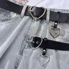 Belts PU Leather Belt For Women Heart Buckle Pin Jeans Black Chic Ladies Vintage Strap Female Waistband