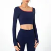 Active Sets 2PCS Seamless Backless Women Yoga Set Workout Sportswear Gym Clothing Fitness Long Sleeve Top High Waist Leggings Sports Suits