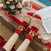 Christmas Socks Women's Coral Hair Thickened Warm Christmas Cartoon