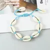 Filo di alta qualità Bracciale con conchiglia Cavigliera per donna Braccialetti intrecciati con conchiglia naturale Braccialetti Fatti a mano Catena alla caviglia Corda Gioielli per piedi per ragazza