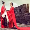 Etnik Giyim Çin tarzı düğün Hanfu Elbise Kırmızı Muhteşem Suzhou İşlemeli Tren Kostüm Aşıklar Tasarlama Çin kraliyet çift kıyafeti