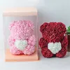 말린 꽃 DIY 맞춤형 PE 장미 곰 귀여운 여자 친구 아이 선물 어머니의 날 발렌타인 데이 선물 웨딩 장식 Y2212