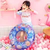 Life Vest Buoy 60/70/80/90 cm Blue Seashell Print Swimming Ring For Children Adult Bloddable Pool Float Boys Girls Floats Fun Water Summer Toys T221215