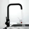 Robinets de cuisine robinet froid et eau noire en laiton en laiton à handle monotage de terrassement de mélangeur flexible monté