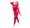 Women Hot stamping Letter Tracksuits Winter Fall Solid Color Two Piece Sets Fashion Pullover Hoodies Pants Hooded Long Sleeve Outfits